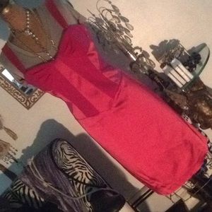 Stretch satin spliced dress